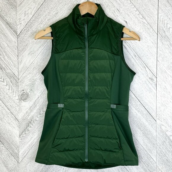 Lululemon Down For It All Vest Women Size 6 Everglade Green Down Puffer 700 Fill - Picture 1 of 8